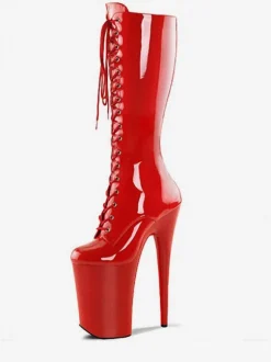 Cuissardes sexy femme talon haut plateforme à lanière