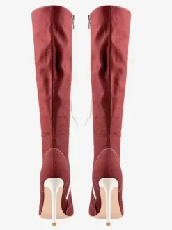 Cuissardes Style Sport De Grande Taille À Lacets À Bout Pointu Bottes À Talons Hauts
