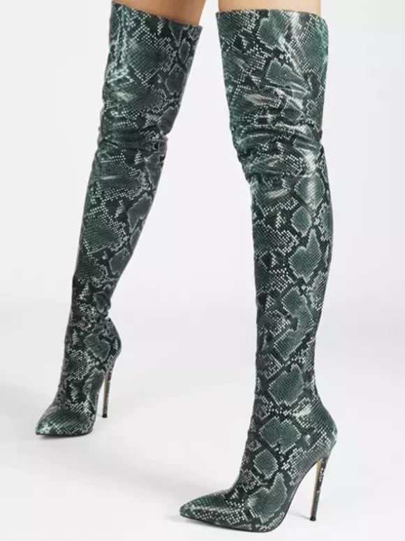 Cuissardes pour femmes bottes à bout pointu et talons hauts cuissardes