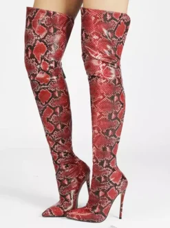 Cuissardes pour femmes bottes à bout pointu et talons hauts cuissardes