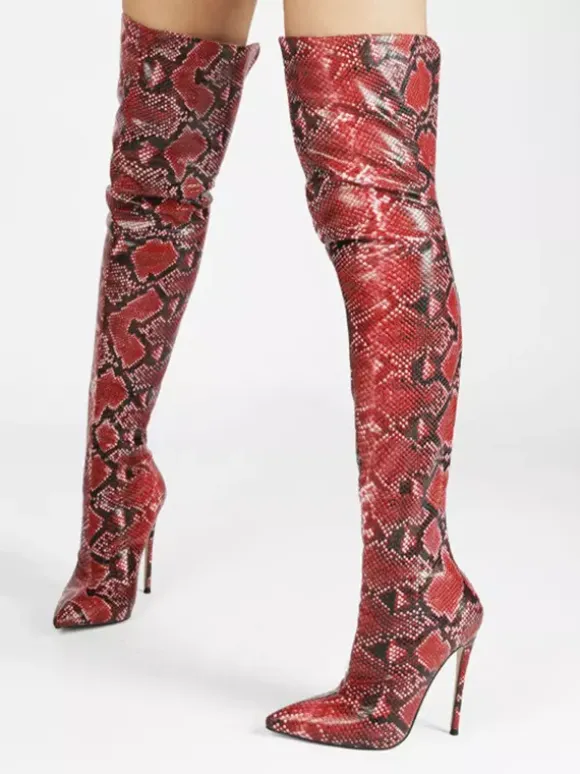 Cuissardes pour femmes bottes à bout pointu et talons hauts cuissardes