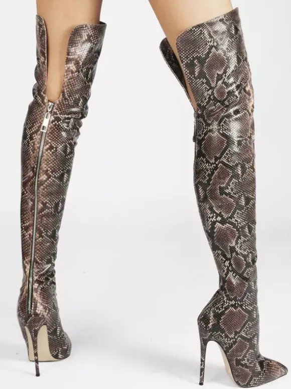 Cuissardes pour femmes bottes à bout pointu et talons hauts cuissardes