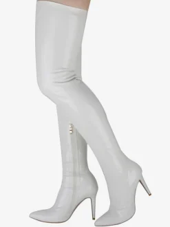 Cuissardes à Talon Aiguille pour Femme en Cuir Verni Brillant