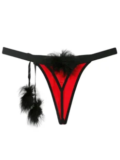 Culotte confortable en nylon bicolore élastique en fausse fourrure