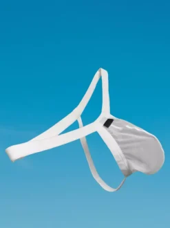 Culotte string sexy en maille rouge transparente pour homme