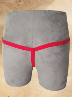 Culotte string sexy en maille rouge transparente pour homme