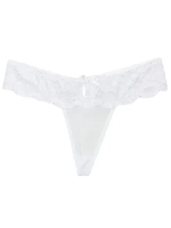 Culotte Femme en Dentelle Sexy Unicolore avec Noeud Lingerie Sexy