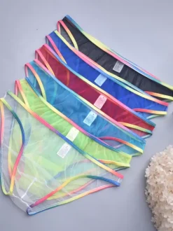 Culotte sexy pour homme blanche transparente Lingerie pour homme