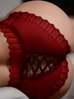 Culotte transparente noire à lacets pour femme lingerie d'intérieur ouverte à l'entrejambe