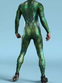 Cyberpunk Combinaisons Zentai à motifs Combinaison camouflage caméléon vert Body imprimé 3D Texture peau de reptile