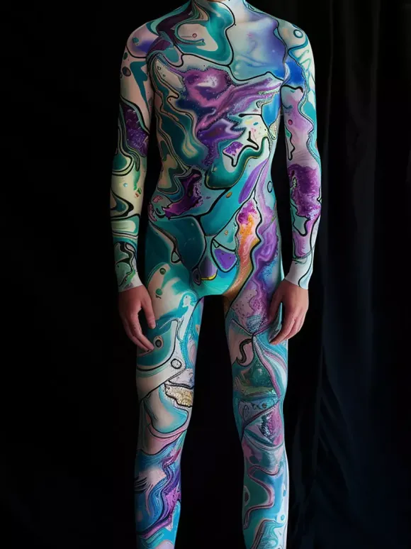 Cyberpunk Combinaisons zentai motifs Halloween Combinaison Cyberpunk pour homme armure mécanique costume de cosplay combinaison élastique steampunk
