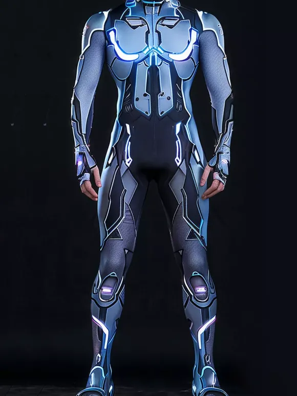 Cyberpunk Combinaisons zentai motifs Halloween Combinaison Cyberpunk pour homme armure mécanique costume de cosplay combinaison élastique steampunk