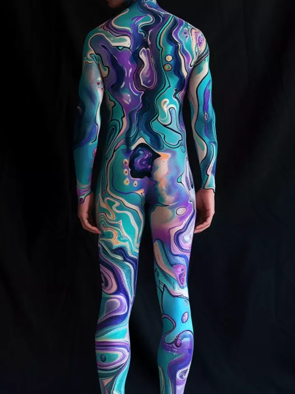 Cyberpunk Combinaisons zentai motifs Halloween Combinaison Cyberpunk pour homme armure mécanique costume de cosplay combinaison élastique steampunk