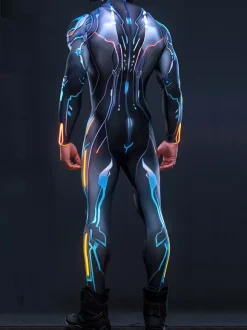 Cyberpunk Combinaisons zentai motifs Halloween Combinaison Cyberpunk pour homme armure mécanique costume de cosplay combinaison élastique steampunk