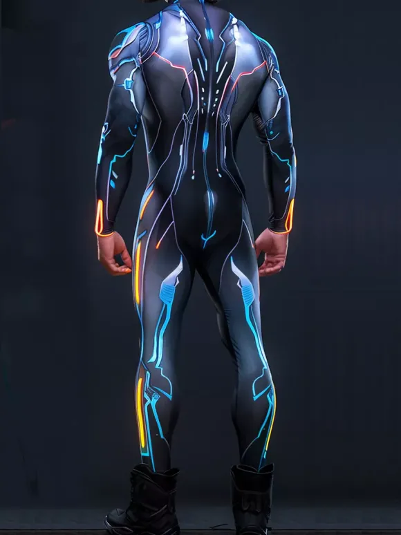 Cyberpunk Combinaisons zentai motifs Halloween Combinaison Cyberpunk pour homme armure mécanique costume de cosplay combinaison élastique steampunk