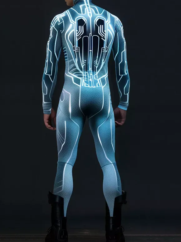 Cyberpunk Combinaisons zentai motifs Halloween Combinaison Cyberpunk pour homme armure mécanique costume de cosplay combinaison élastique steampunk
