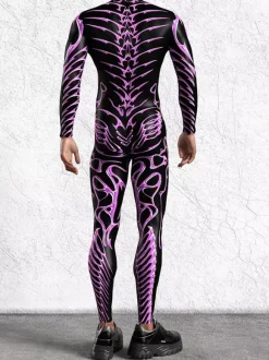 Cyberpunk Combinaisons zentai motifs Halloween Combinaison Catsuit à fermeture éclair pour homme adulte imprimée en 3D pour jeu fête zentai cosplay festival rave robot