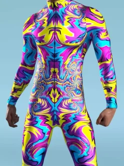 Cyberpunk Combinaisons zentai camouflage Halloween Combinaison Zentai Adulte Animal Robot 3D Imprimé Lycra Spandex Costumes Sexy