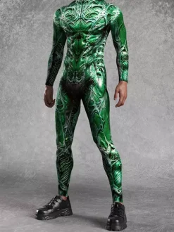 Cyberpunk Combinaisons zentai motifs Combinaison imprimée Halloween combinaison intégrale pour soirées à thème