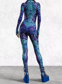 Cyberpunk Combinaisons zentai motifs Halloween Combinaison zentai pour femme style punk hyun couleur