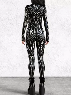 Cyberpunk Combinaisons zentai motifs Halloween Combinaison zentai pour femme style punk hyun couleur