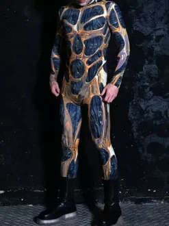 Cyberpunk Combinaisons zentai motifs Halloween Costume Cyberpunk Homme Costumes d'Halloween Homme Costumes pour Couples Homme Costume Robot Costume Science-Fiction Costume Cyber Tenue Burning Man