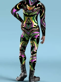 Cyberpunk Combinaisons zentai motifs Halloween Combinaison Cyberpunk musclée pour homme et femme motif 3D coloré costume de cosplay costume steampunk fête d'Halloween spectacle zentai