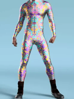Cyberpunk Combinaisons zentai motifs Halloween Combinaison Cyberpunk musclée pour homme et femme motif 3D coloré costume de cosplay costume steampunk fête d'Halloween spectacle zentai