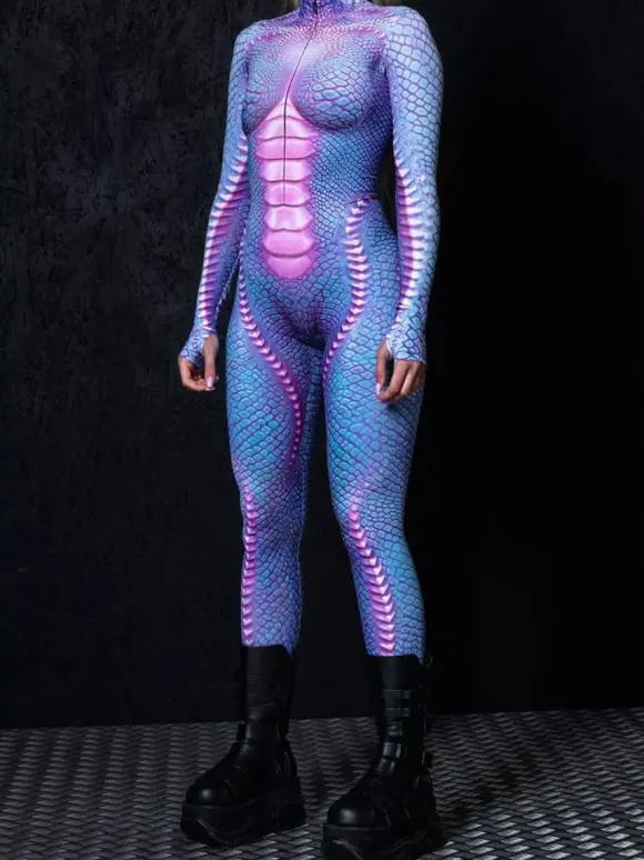 Cyberpunk Combinaisons zentai motifs Halloween Combinaison sexy pour femme motif papillon couleur unie pour Halloween pour adultes taille haute sport cosplay