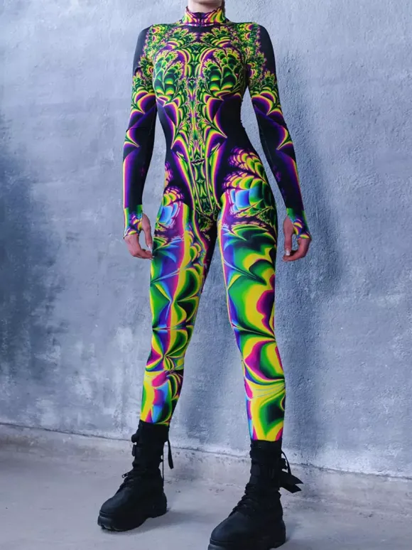 Cyberpunk Combinaisons zentai motifs Halloween Combinaison sexy pour femme motif papillon couleur unie pour Halloween pour adultes taille haute sport cosplay