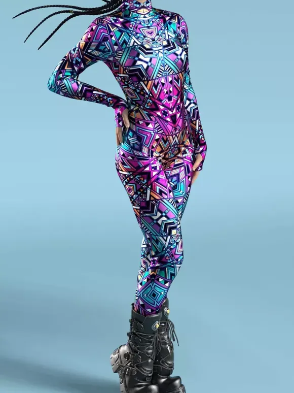 Cyberpunk Combinaisons zentai motifs Halloween Combinaison zentai pour adulte imprimé écailles de poisson lycra et spandex costumes sexy