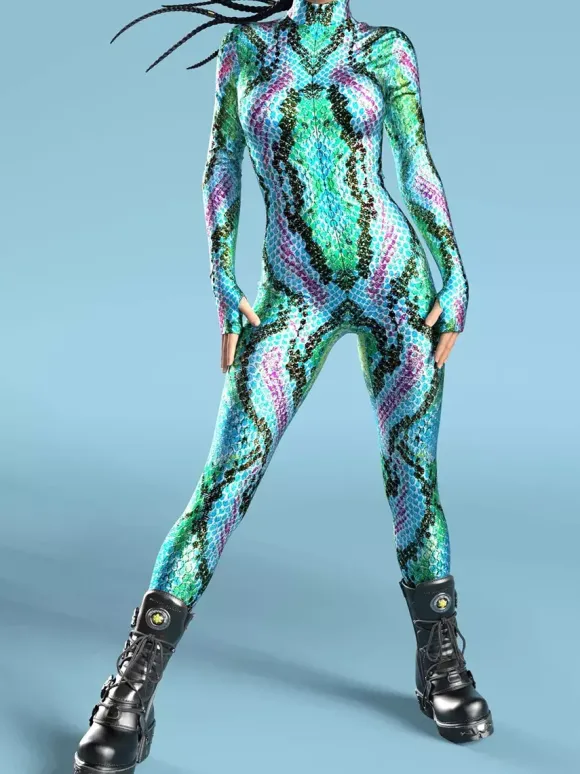 Cyberpunk Combinaisons zentai motifs Halloween Combinaison zentai pour adulte imprimé écailles de poisson lycra et spandex costumes sexy