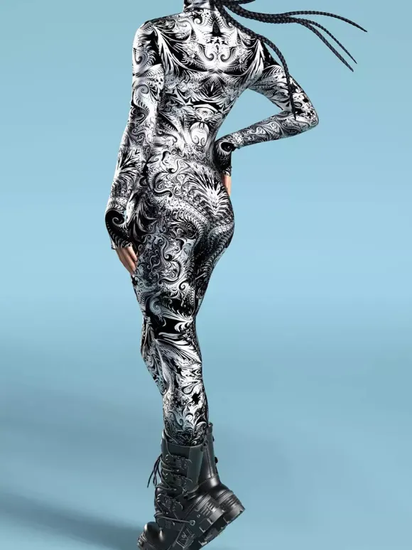 Cyberpunk Combinaisons zentai motifs Halloween Combinaison zentai pour adulte imprimé écailles de poisson lycra et spandex costumes sexy