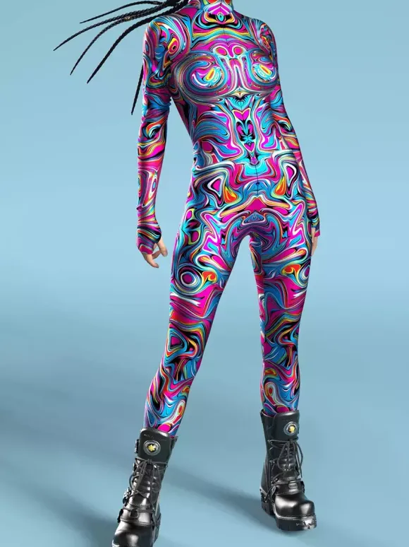 Cyberpunk Combinaisons zentai motifs Halloween Combinaison zentai pour adulte imprimé écailles de poisson lycra et spandex costumes sexy