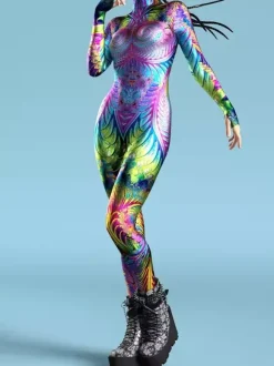 Cyberpunk Combinaisons zentai motifs Halloween Combinaison zentai pour adulte imprimé écailles de poisson lycra et spandex costumes sexy