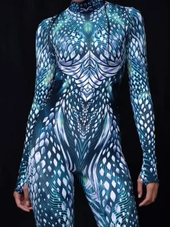 Cyberpunk Combinaisons zentai motifs Halloween Combinaisons de cosplay pour adultes personnages d'anime imprimé numérique 3D body caitsuit costumes de scène pour spectacle de yoga aérien