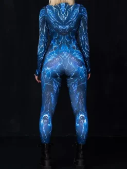 Cyberpunk Combinaisons zentai motifs Halloween Combinaison Caitsuit pour adulte personnage d'anime cosplay combinaison imprimée numérique 3D tenue de scène pour spectacle de yoga aérien
