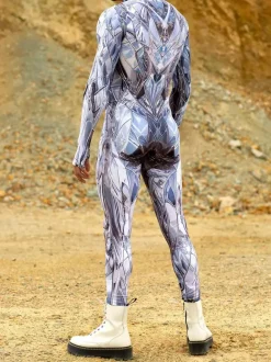 Cyberpunk Combinaisons zentai motifs Halloween Combinaison d'Halloween imprimée en 3D body robot costume de cosplay combinaison squelette pour homme vêtements de fête barboteuse élastique pour carnav
