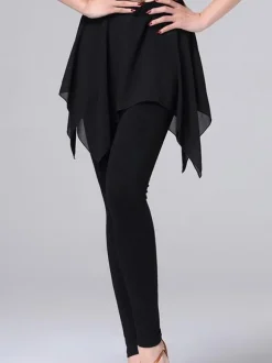 Danse latine Costume Jupe Pantalon Femmes Noir Formation Danse Vêtements Déguisements Halloween