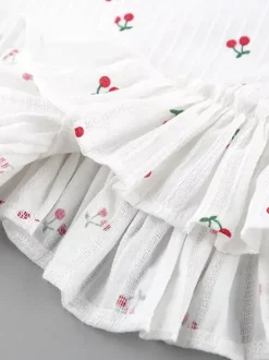 Débardeur blanc à col rond et volants bretelles fines en coton sexy pour femme