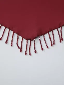 Débardeur bordeaux à bretelles franges au col et épaules dénudées sexy pour femme