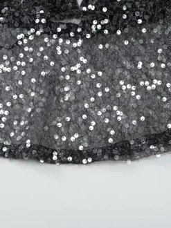 Débardeur noir à bretelles fines et dentelle au col sexy en polyester pour femme