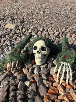 Décoration de squelette rampant au sol pour Halloween accessoire de maison hantée pour décoration de cour