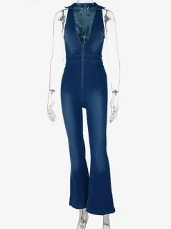 Denim Combinaison Sans Manches Femme Denim Jeans 2026