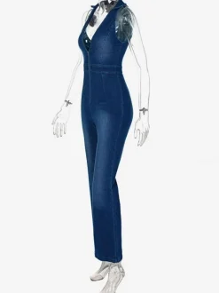 Denim Combinaison Sans Manches Femme Denim Jeans 2026