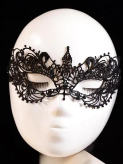 Dentelle Sexy Masque Féminin Halloween Out Bandeau Sur L'艙il Noir Déguisement Carnaval