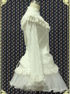 Dentelle blanche Lolita Blouse manches longues Déguisements Halloween