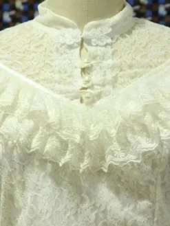 Dentelle blanche Lolita Blouse manches longues Déguisements Halloween