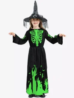 Déguisement de sorcière phosphorescente pour enfants