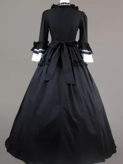 Déguisement Robe De Soirée Médiéval Costumes Rétro Victoriens Costumes Rétro Rococo Pour Femmes À Volants Marie-Antoinette Époque Victorienne Style Vêtements Costume Vintage Bourgogne